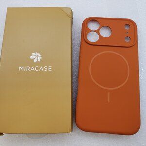 Miracase for iPhone 17 Pro Max. Magnetic. Silicone, Deep Orange. Smooth Protect.